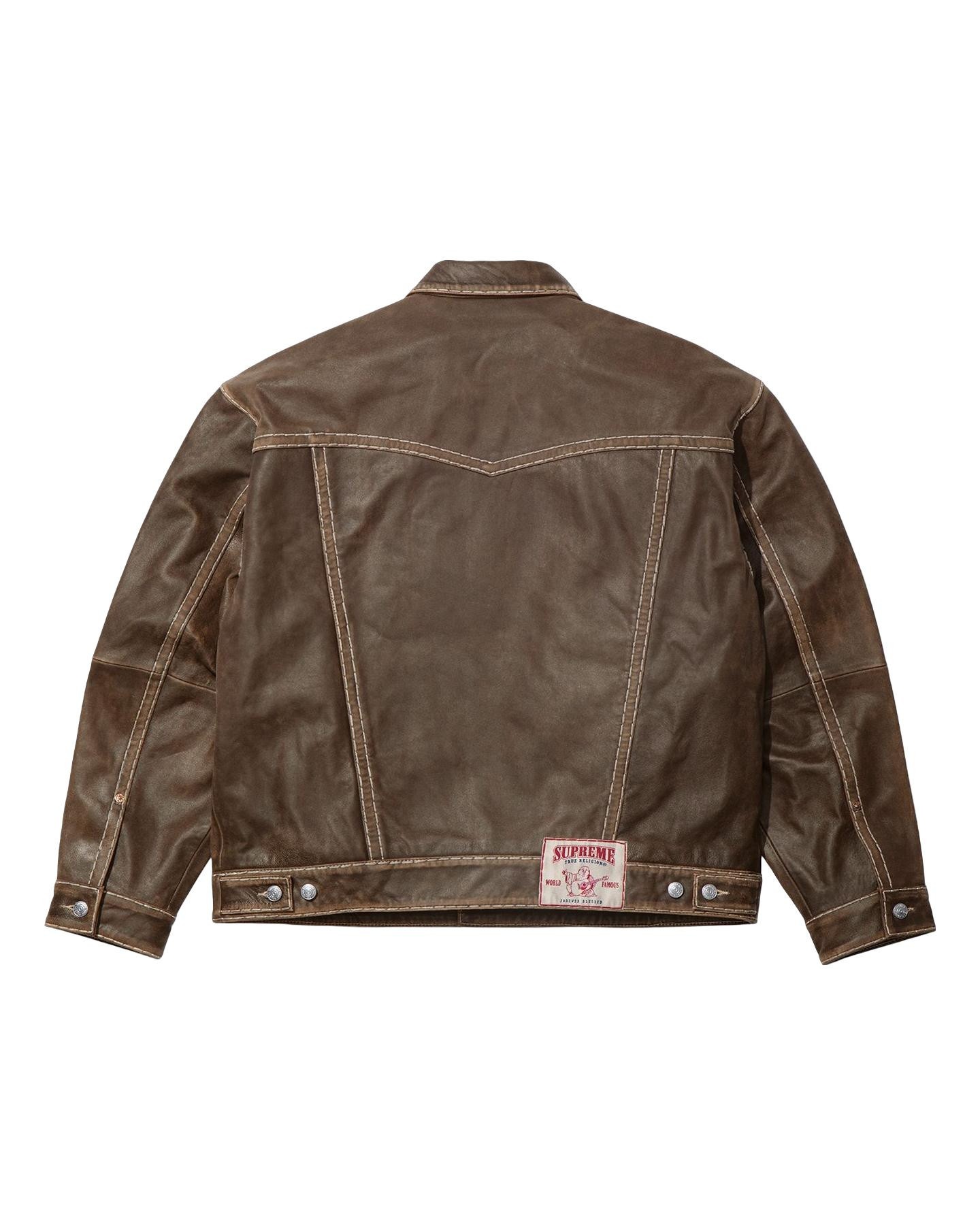 Supreme®/True Religion® Leather Trucker Jacket view 6